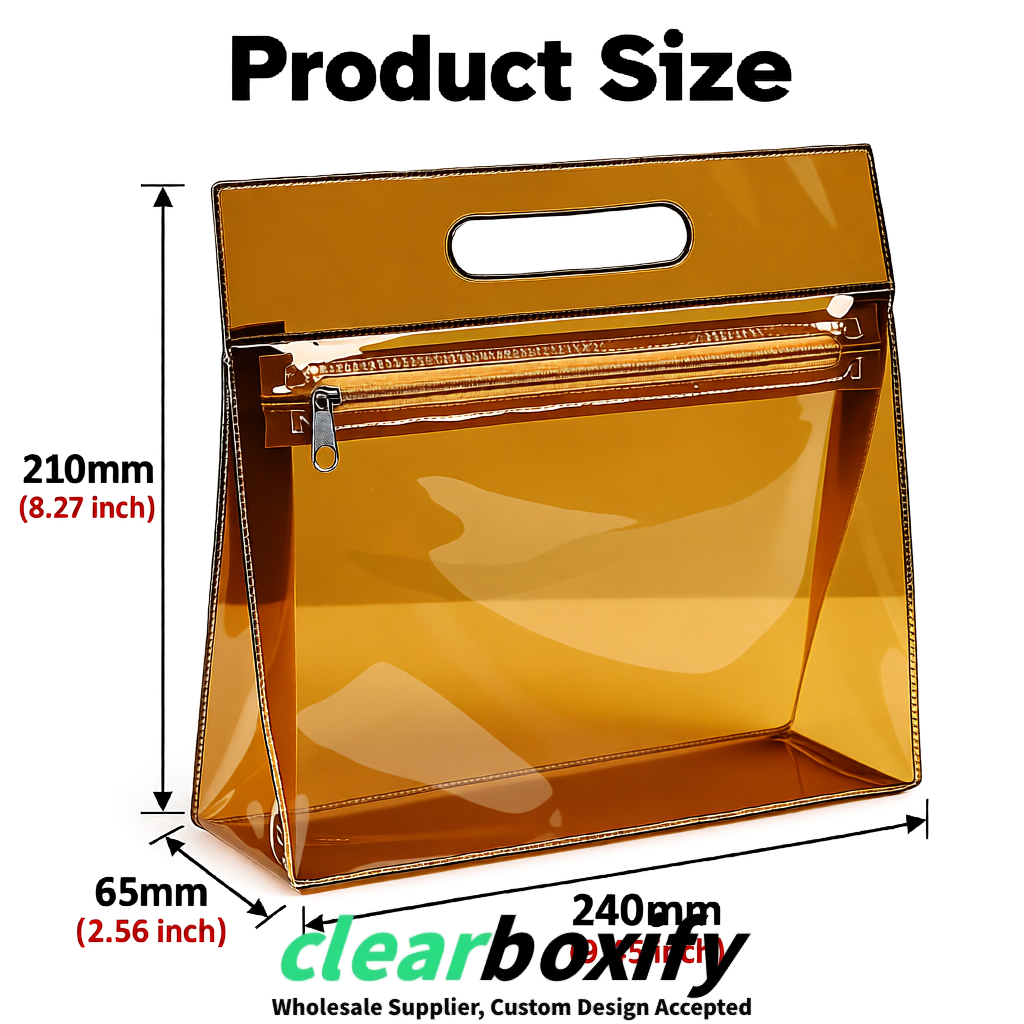 Amber EVA/PVC Cosmetic Bags | OEM/ODM Clear Zipper Makeup Pouches