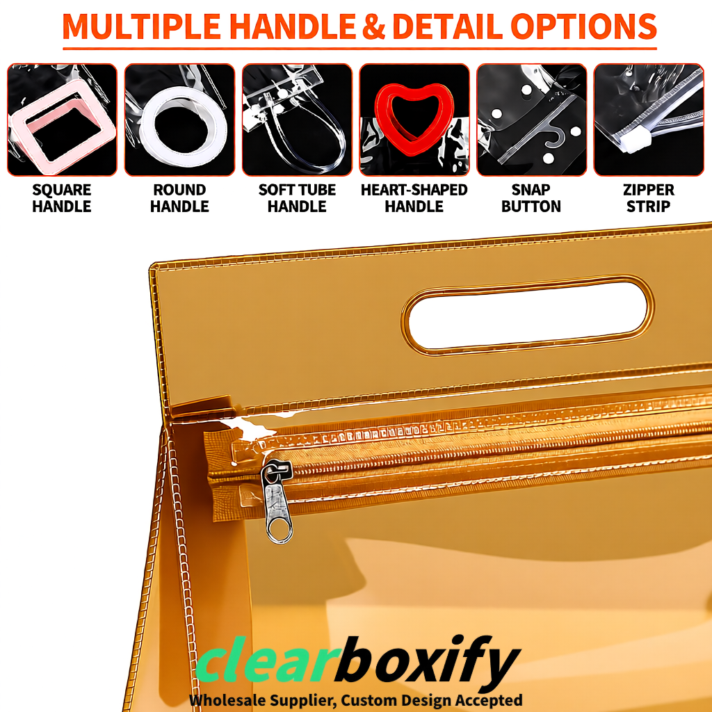 Amber EVA/PVC Cosmetic Bags | OEM/ODM Clear Zipper Makeup Pouches