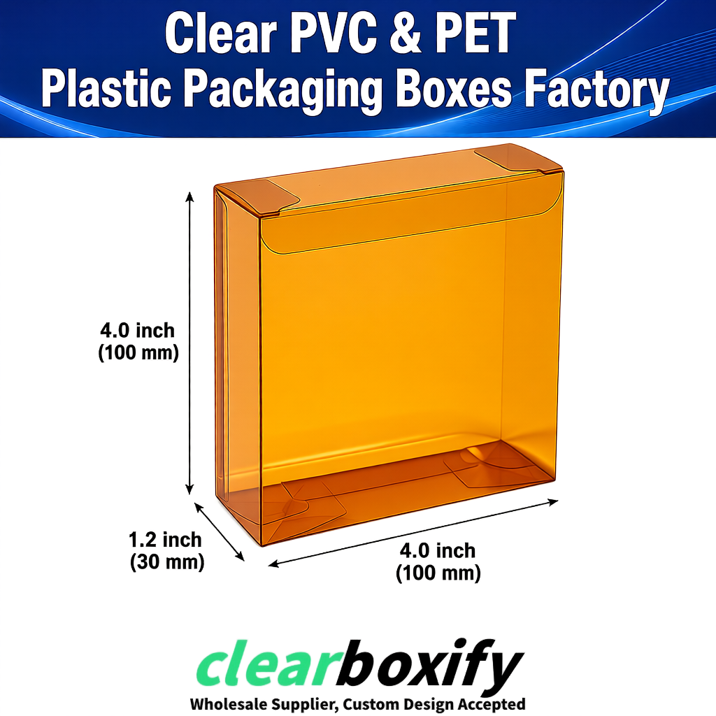 Wholesale Amber Clear PVC & PET Boxes 90x90x90mm 100x100x30/50/100mm