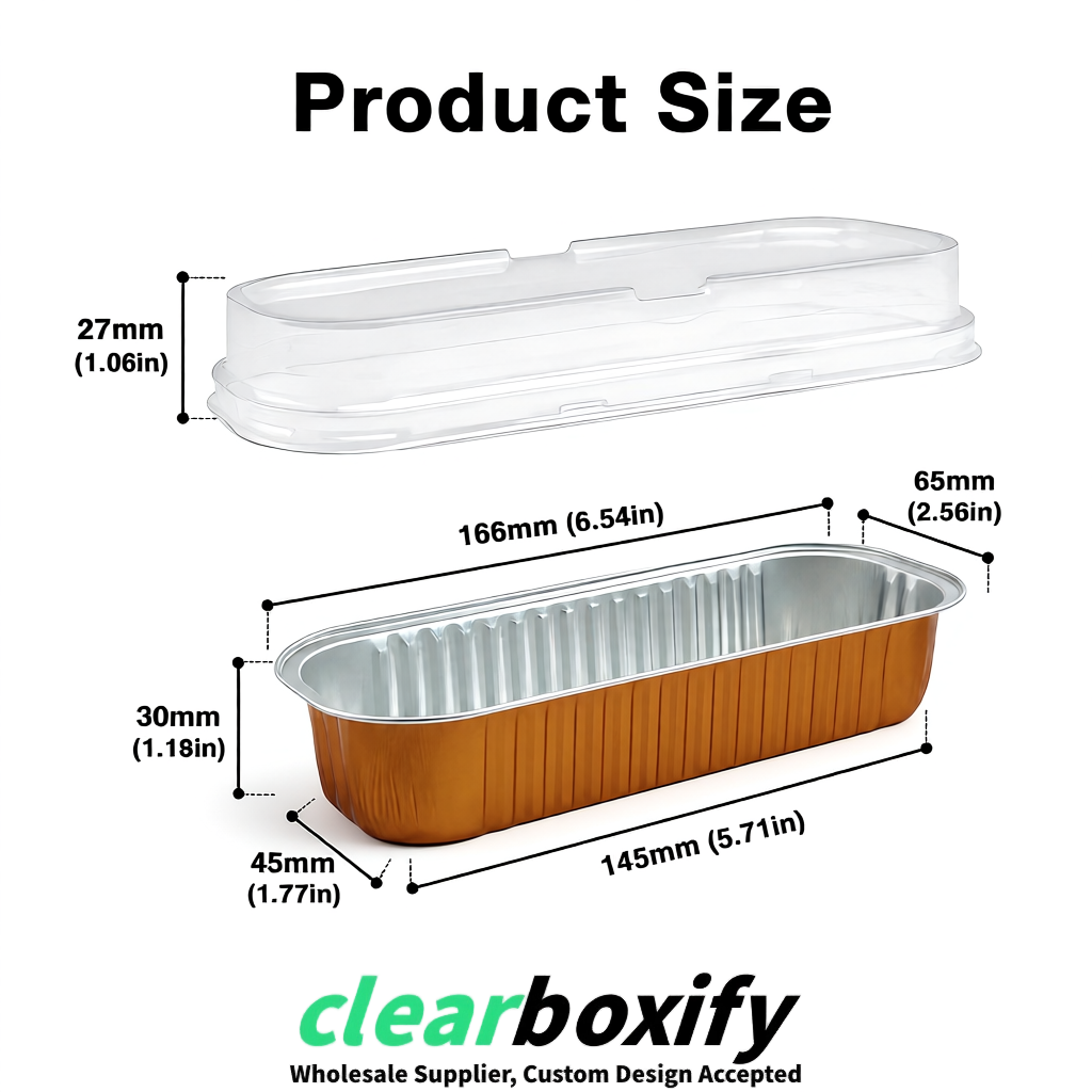 Amber Mini Loaf Pans with Clear Lids 6.8oz Rectangular Aluminum Foil Baking Pans Supplier