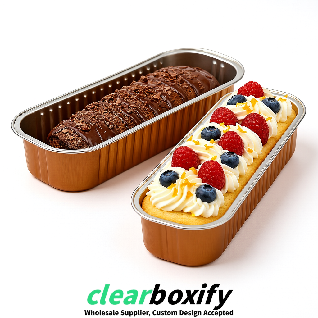 Amber Mini Loaf Pans with Clear Lids 6.8oz Rectangular Aluminum Foil Baking Pans Supplier Amber Mini Loaf Pans with Clear Lids 6.8oz Rectangular Aluminum Foil Baking Pans Supplier