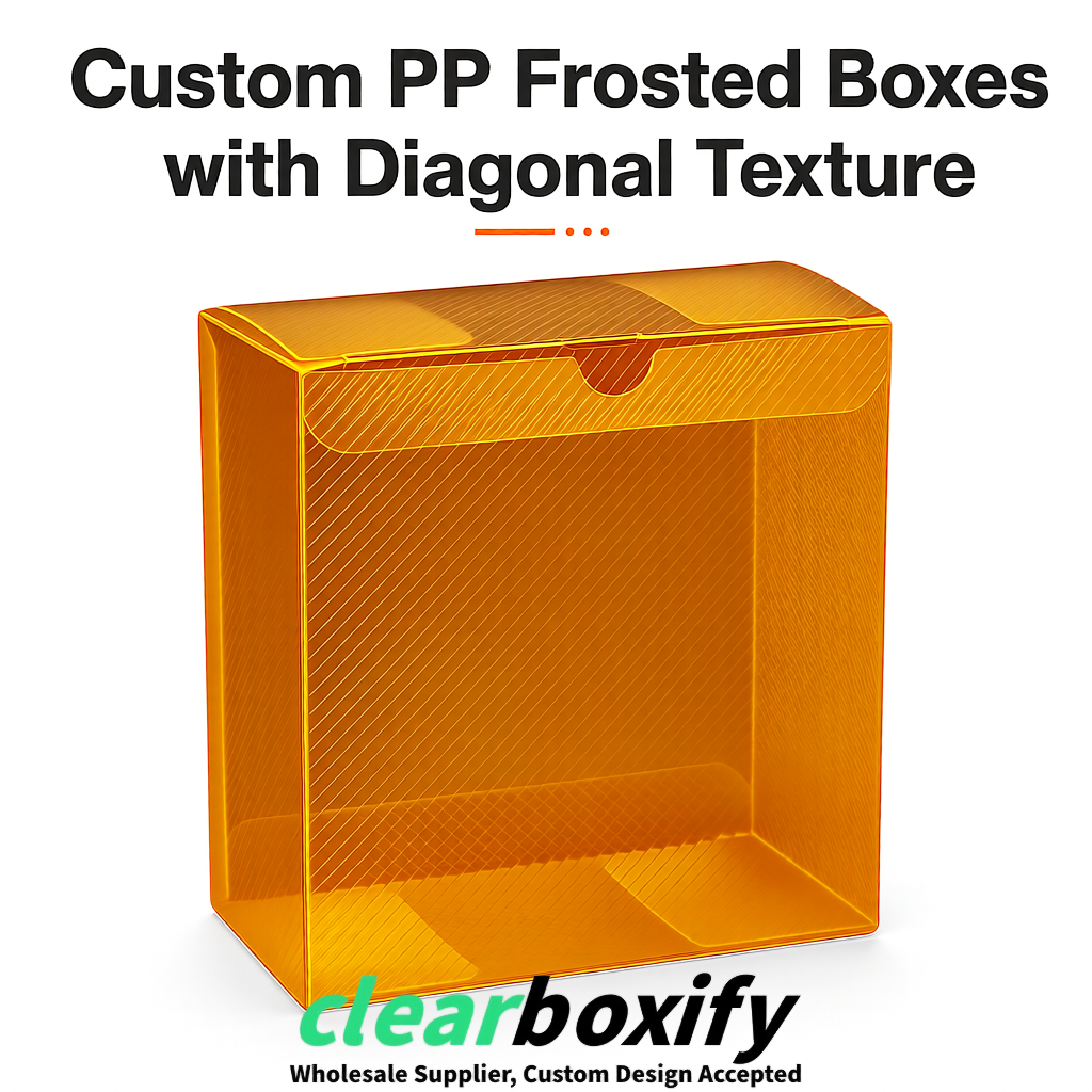 Amber Matte PP Frosted & Diagonal Texture Boxes with Diagonal Texture Amber Matte PP Frosted & Diagonal Texture Boxes with Diagonal Texture