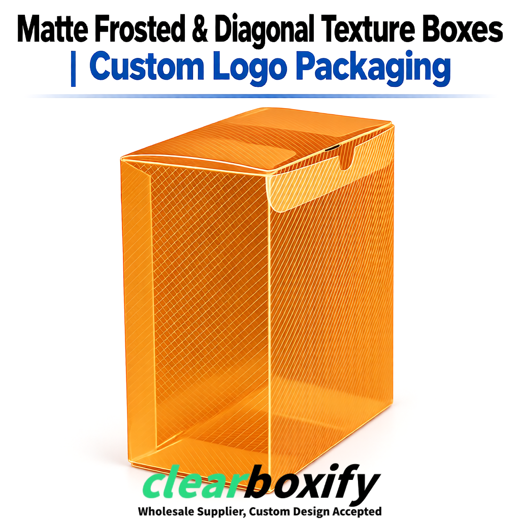 Amber Matte PP Frosted & Diagonal Texture Boxes with Diagonal Texture