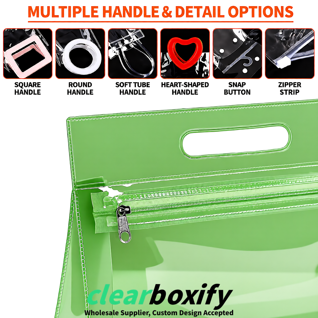 Avocado Green EVA/PVC Cosmetic Bags | OEM/ODM Clear Zipper Makeup Pouches