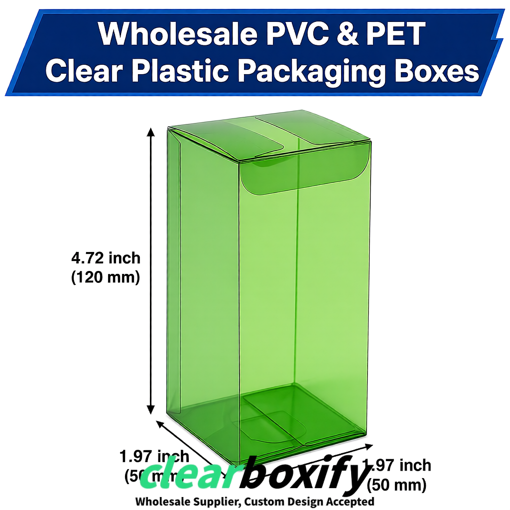 Avocado Green Wholesale Clear PVC & PET Boxes 50x50x120/150/200mm 60x60x60/120 mm Avocado Green Wholesale Clear PVC & PET Boxes 50x50x120/150/200mm 60x60x60/120 mm