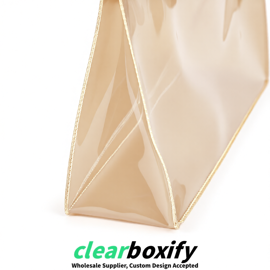 Beige EVA/PVC Cosmetic Bags | OEM/ODM Clear Zipper Makeup Pouches