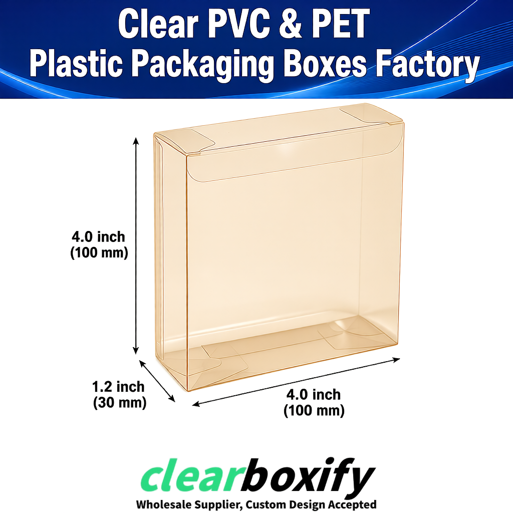 Wholesale Beige Clear PVC & PET Boxes 90x90x90mm 100x100x30/50/100mm