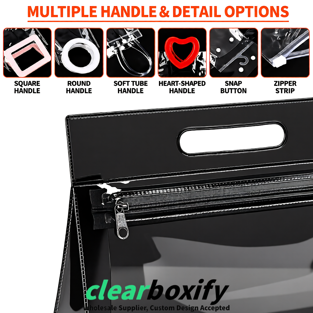 Black EVA/PVC Cosmetic Bags | OEM/ODM Clear Zipper Makeup Pouches