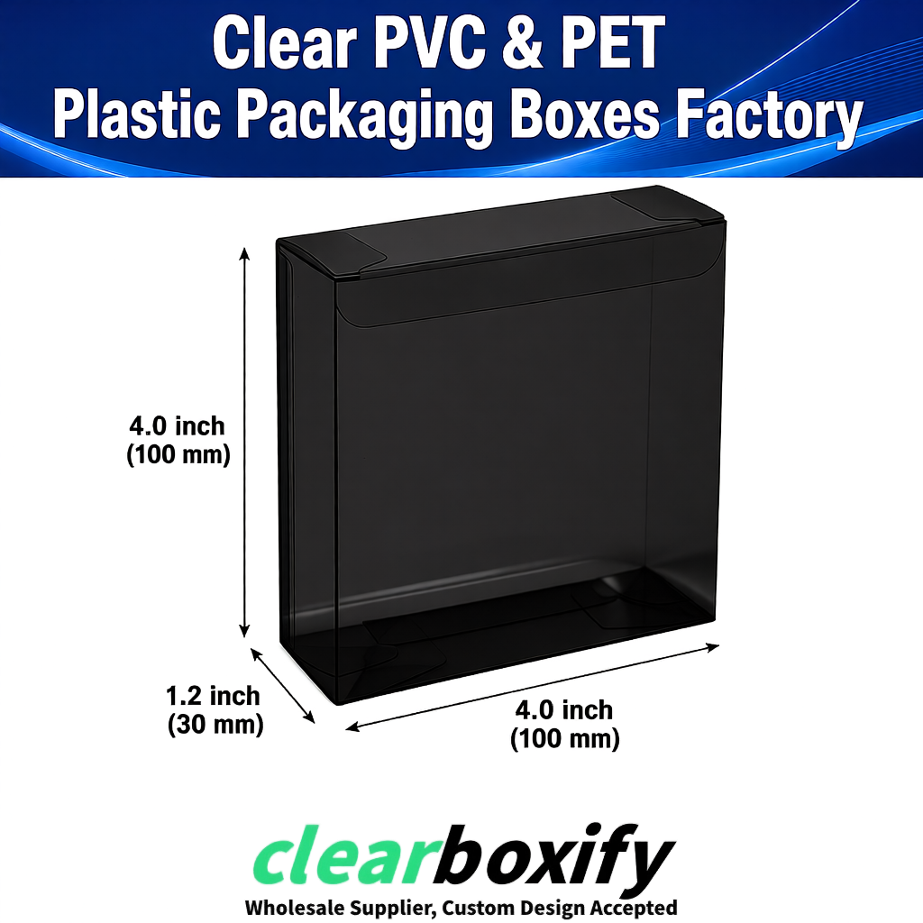 Wholesale Black Clear PVC & PET Boxes 90x90x90mm 100x100x30/50/100mm