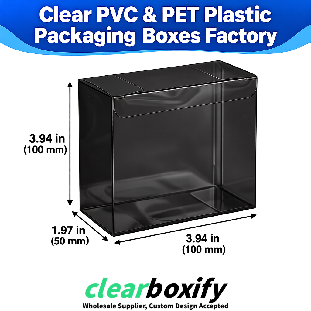 Wholesale Black Clear PVC & PET Boxes 90x90x90mm 100x100x30/50/100mm