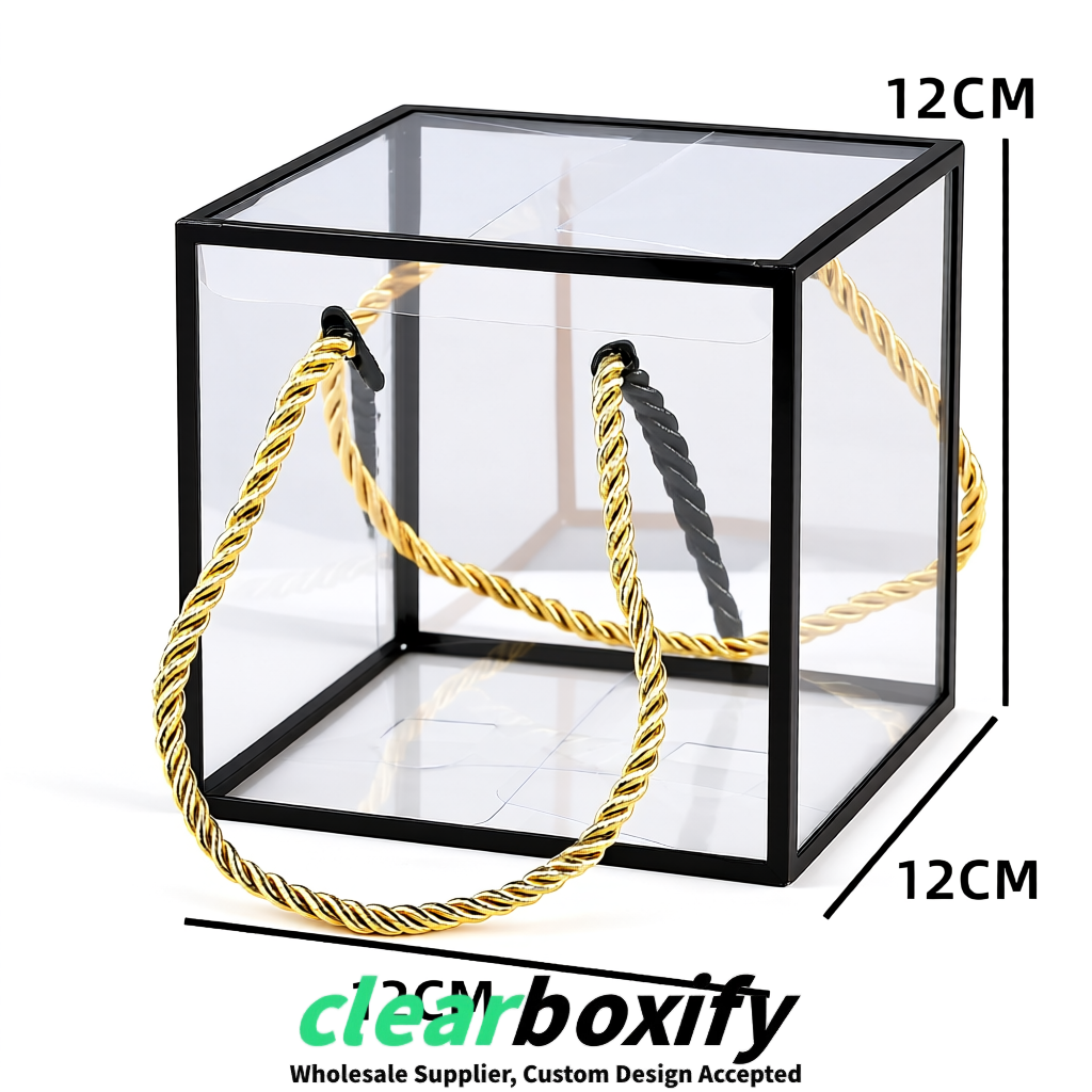 Black Private Label Clear PVC, PP, PET Tote Bags & Handbags Wholesale
