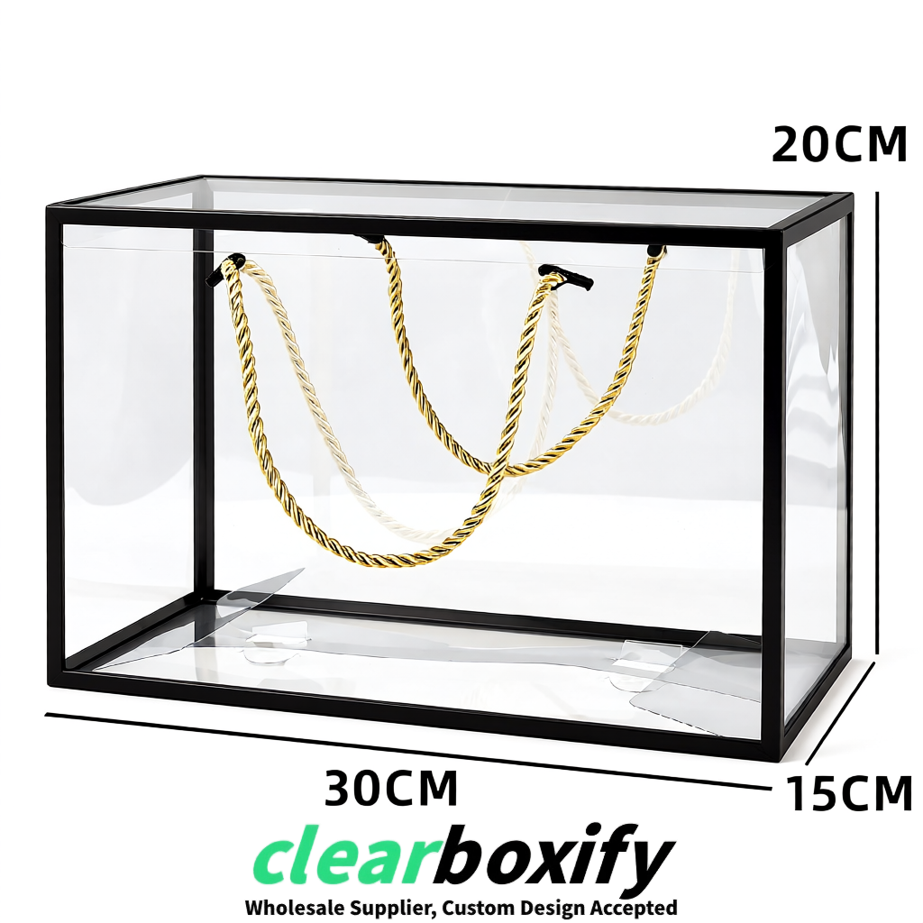 Black Private Label Clear PVC, PP, PET Tote Bags & Handbags Wholesale