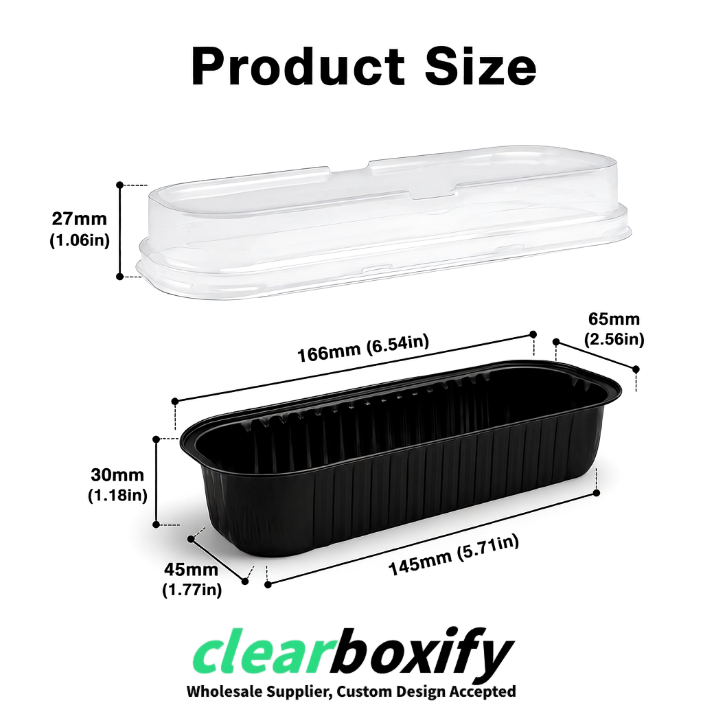 Black Mini Loaf Pans with Clear Lids 6.8oz Rectangular Aluminum Foil Baking Pans Supplier