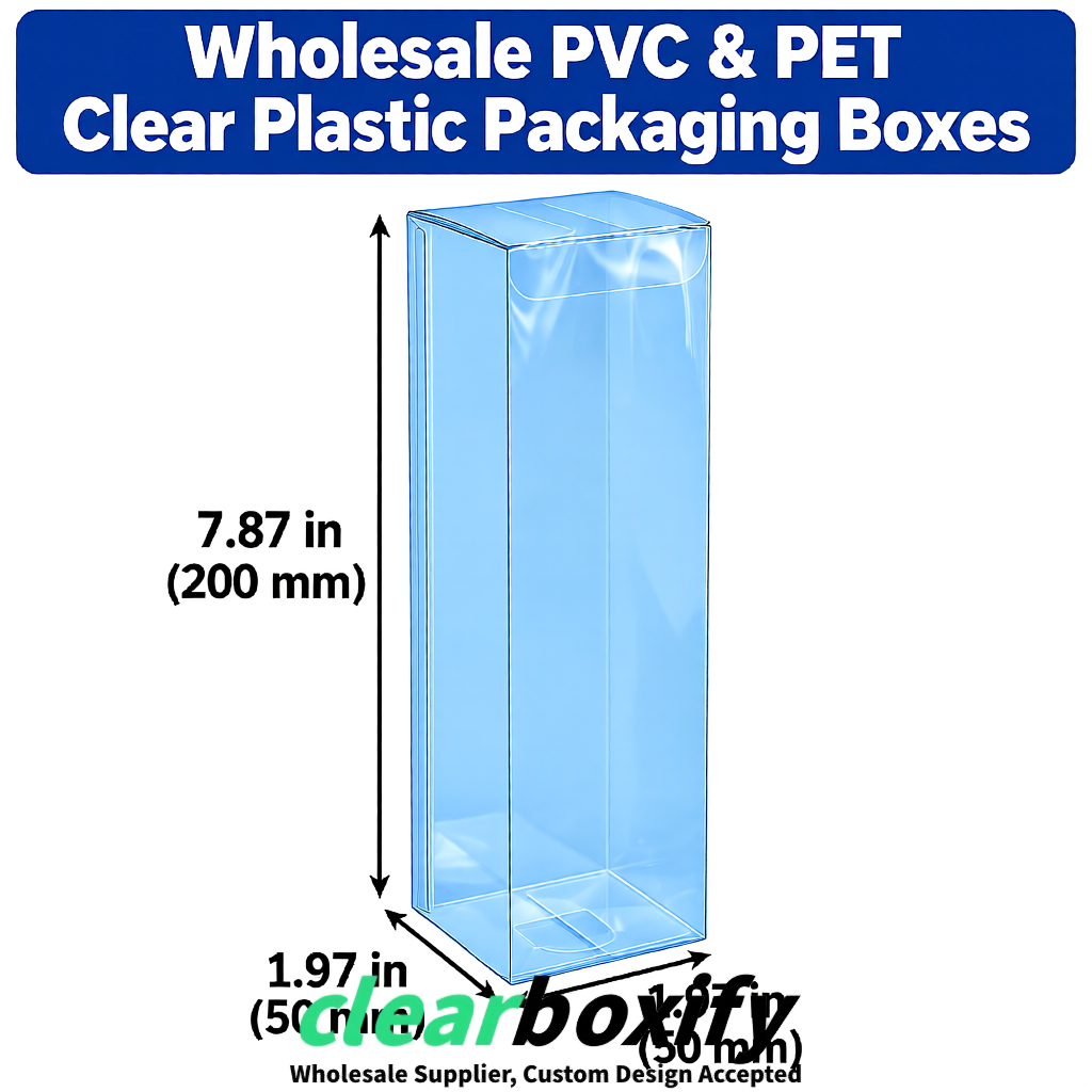 Blue Wholesale Clear PVC & PET Boxes 50x50x120/150/200mm 60x60x60/120 mm