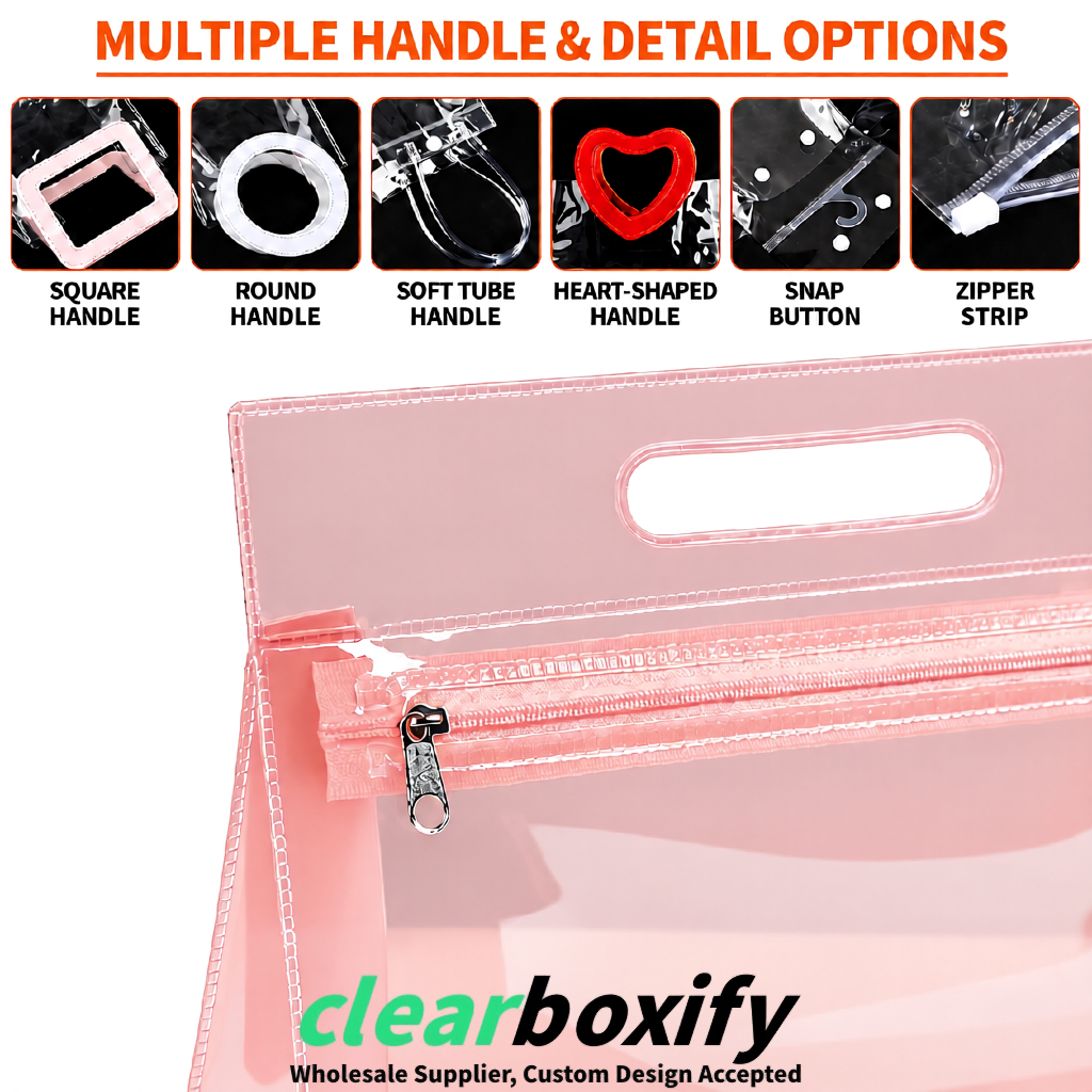 Blush EVA/PVC Cosmetic Bags | OEM/ODM Clear Zipper Makeup Pouches