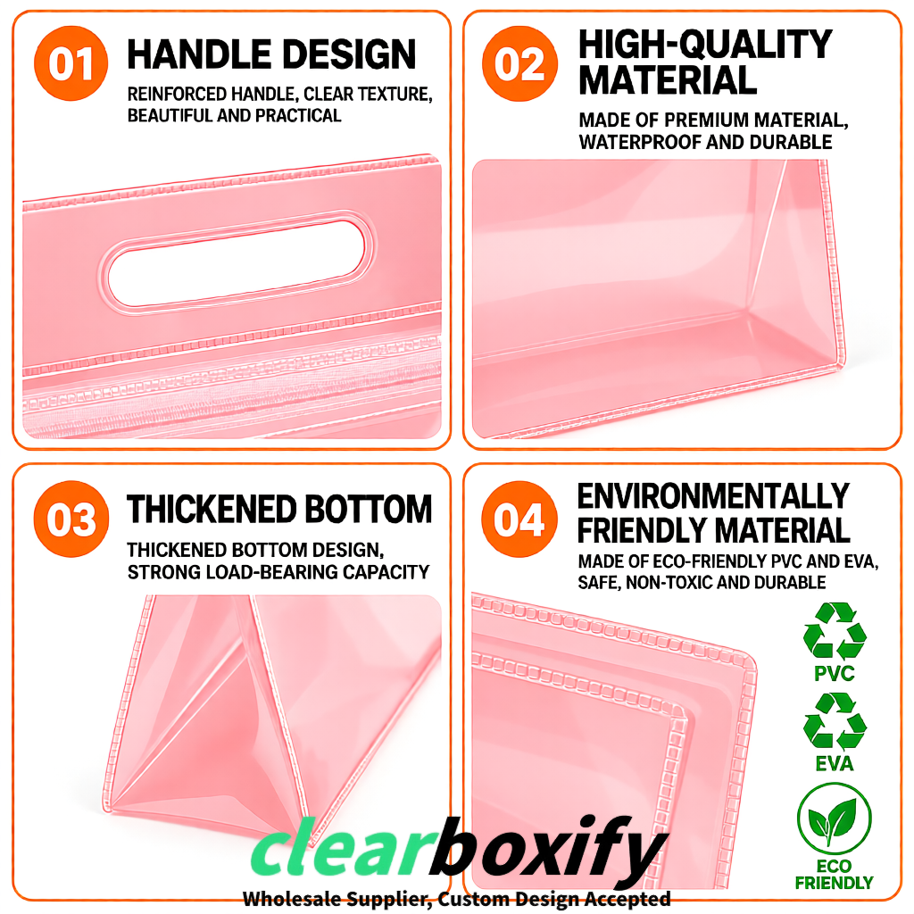 Blush EVA/PVC Cosmetic Bags | OEM/ODM Clear Zipper Makeup Pouches Blush EVA/PVC Cosmetic Bags | OEM/ODM Clear Zipper Makeup Pouches