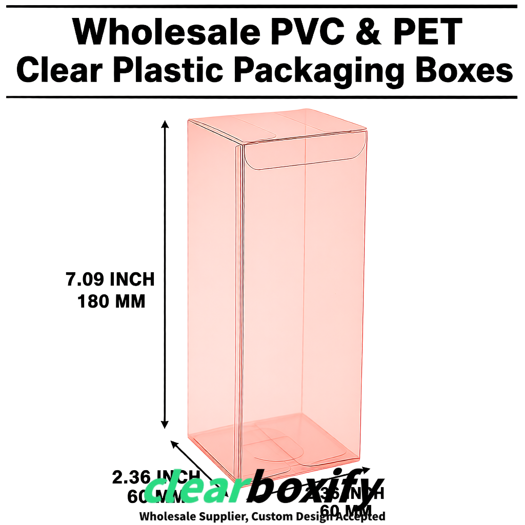 PPWR-Aligned Blush Translucent PVC & PET Boxes 60x60x180mm 76x76x76mm 70x70x70/100/120mm