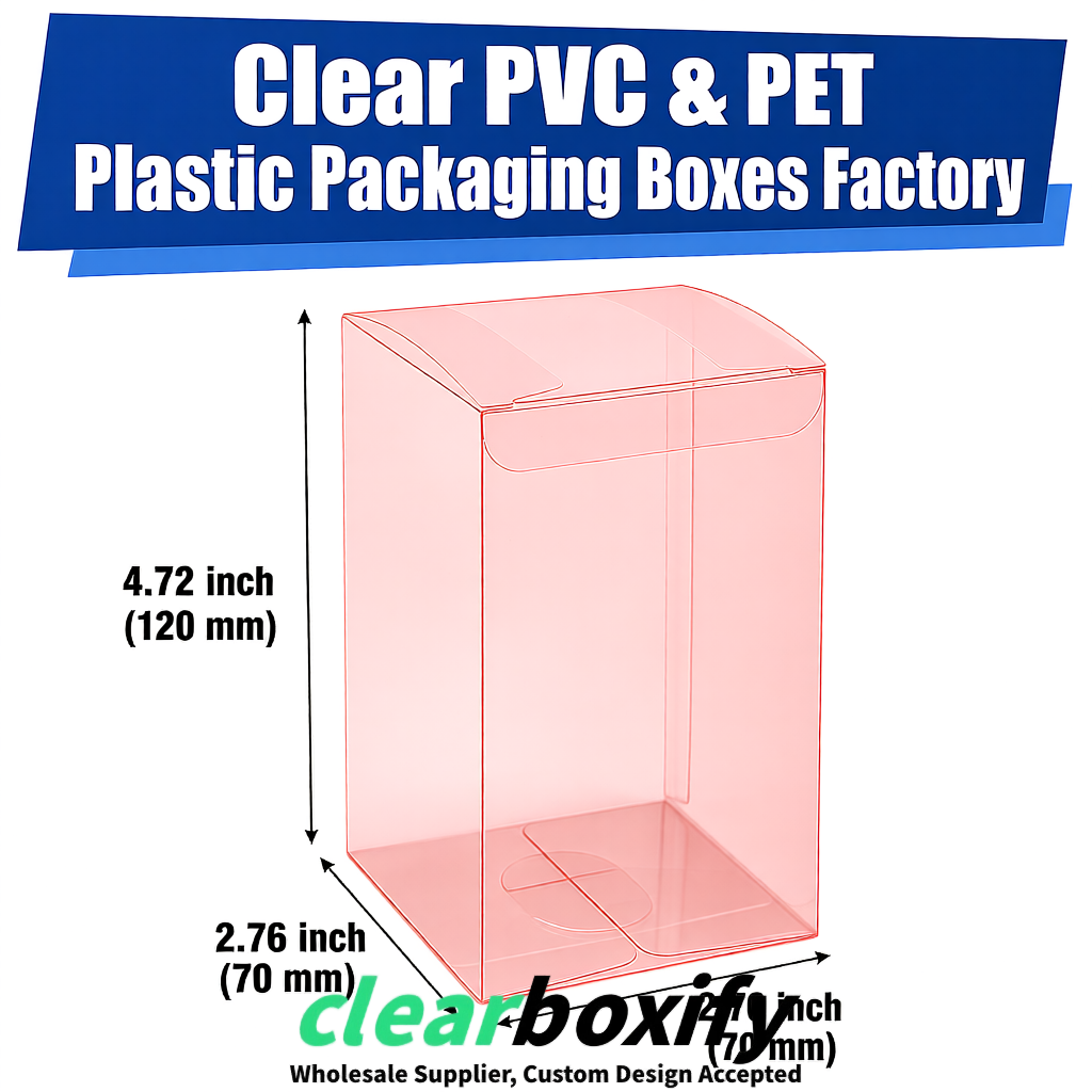 PPWR-Aligned Blush Translucent PVC & PET Boxes 60x60x180mm 76x76x76mm 70x70x70/100/120mm