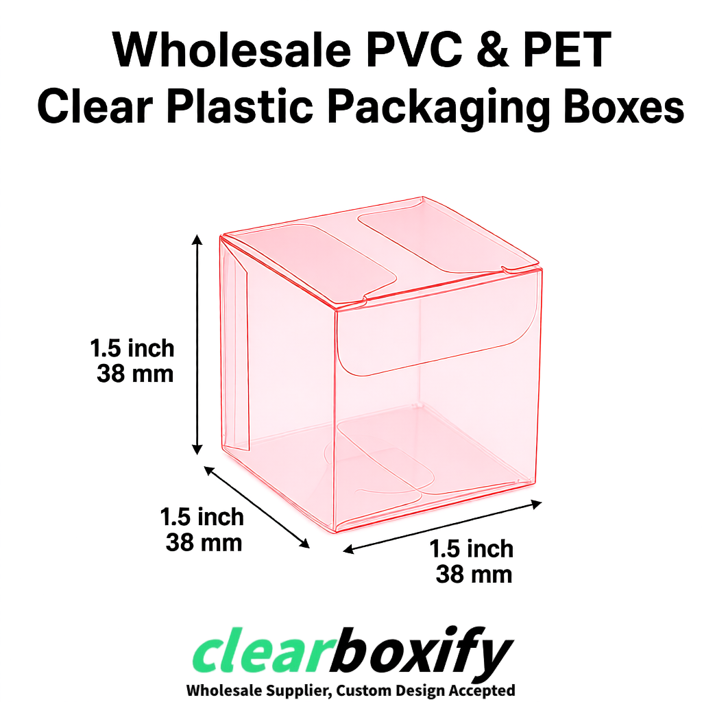Blush Clear PVC & PET Boxes 38x38x38, 40x40x40, 50x50x50/80mm