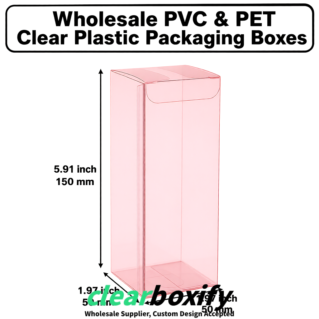 Blush Wholesale Clear PVC & PET Boxes 50x50x120/150/200mm 60x60x60/120 mm