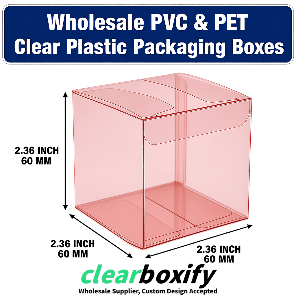Blush Wholesale Clear PVC & PET Boxes 50x50x120/150/200mm 60x60x60/120 mm