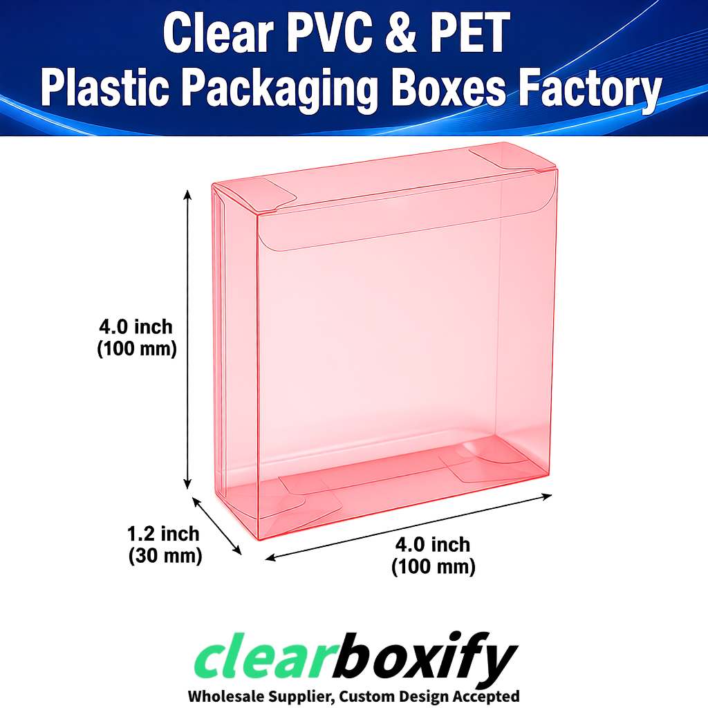 Wholesale Blush Clear PVC & PET Boxes 90x90x90mm 100x100x30/50/100mm