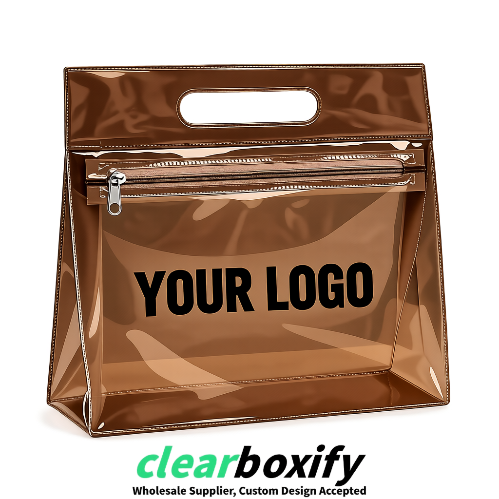 Bronze EVA/PVC Cosmetic Bags | OEM/ODM Clear Zipper Makeup Pouches