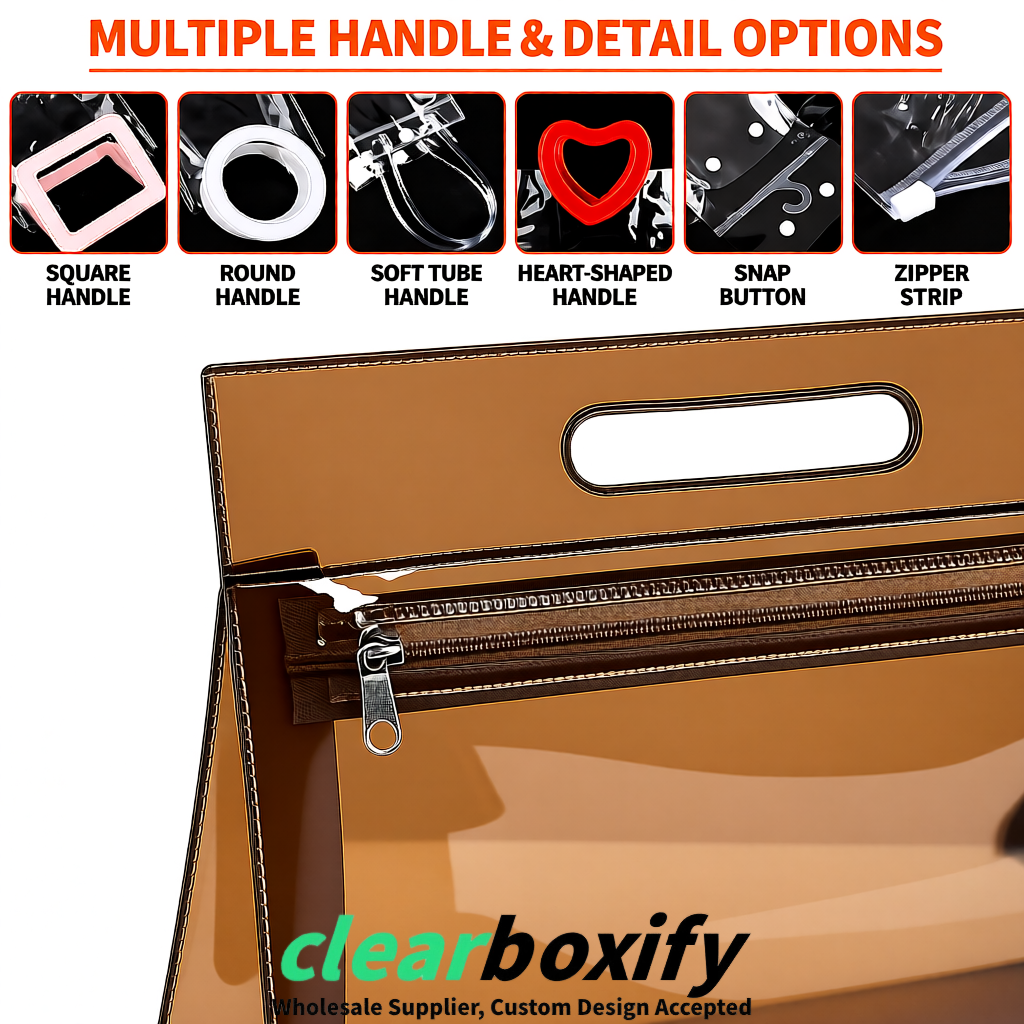 Bronze EVA/PVC Cosmetic Bags | OEM/ODM Clear Zipper Makeup Pouches