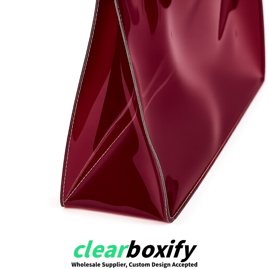 Burgundy EVA/PVC Cosmetic Bags | OEM/ODM Clear Zipper Makeup Pouches