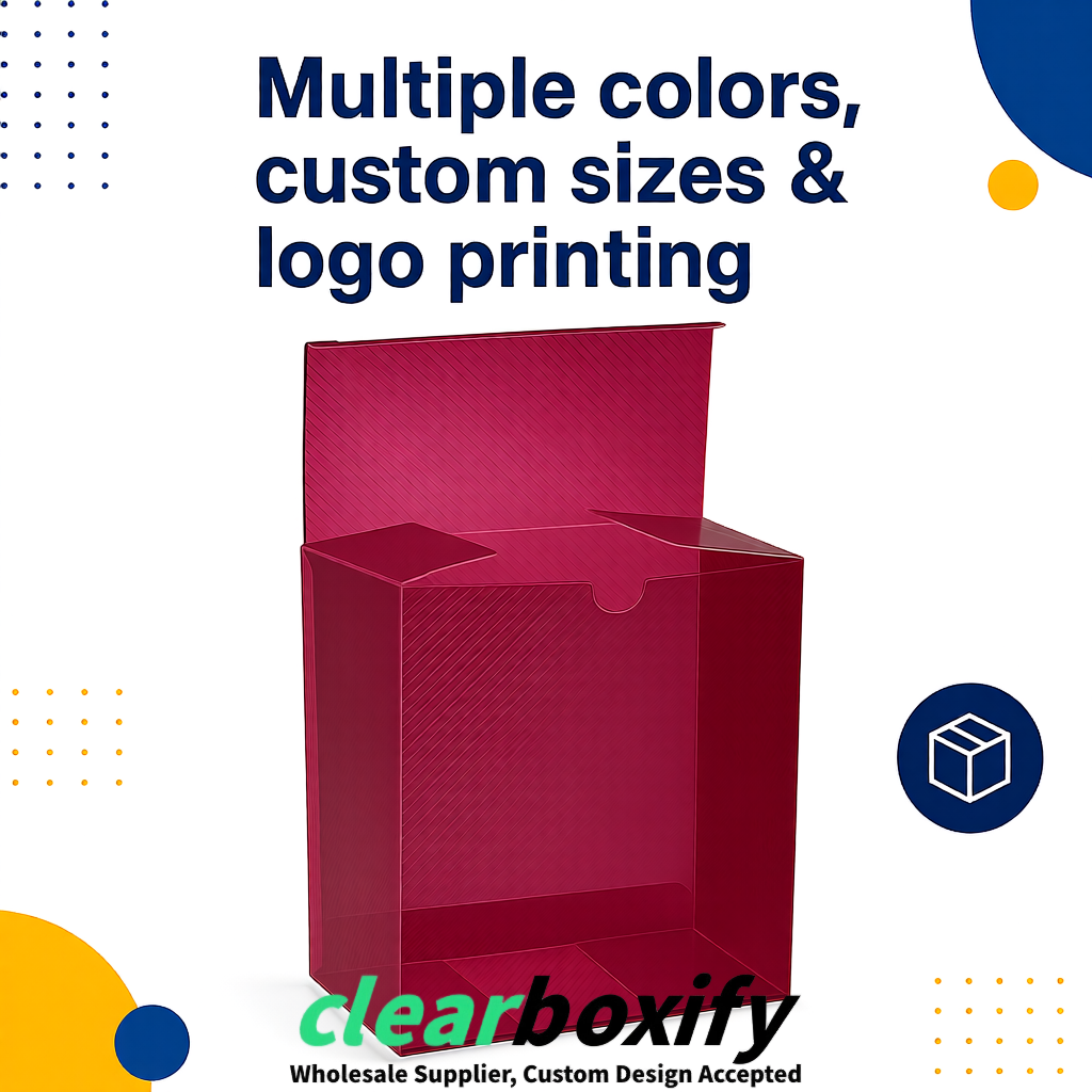 Burgundy Matte PP Frosted & Diagonal Texture Boxes with Diagonal Texture
