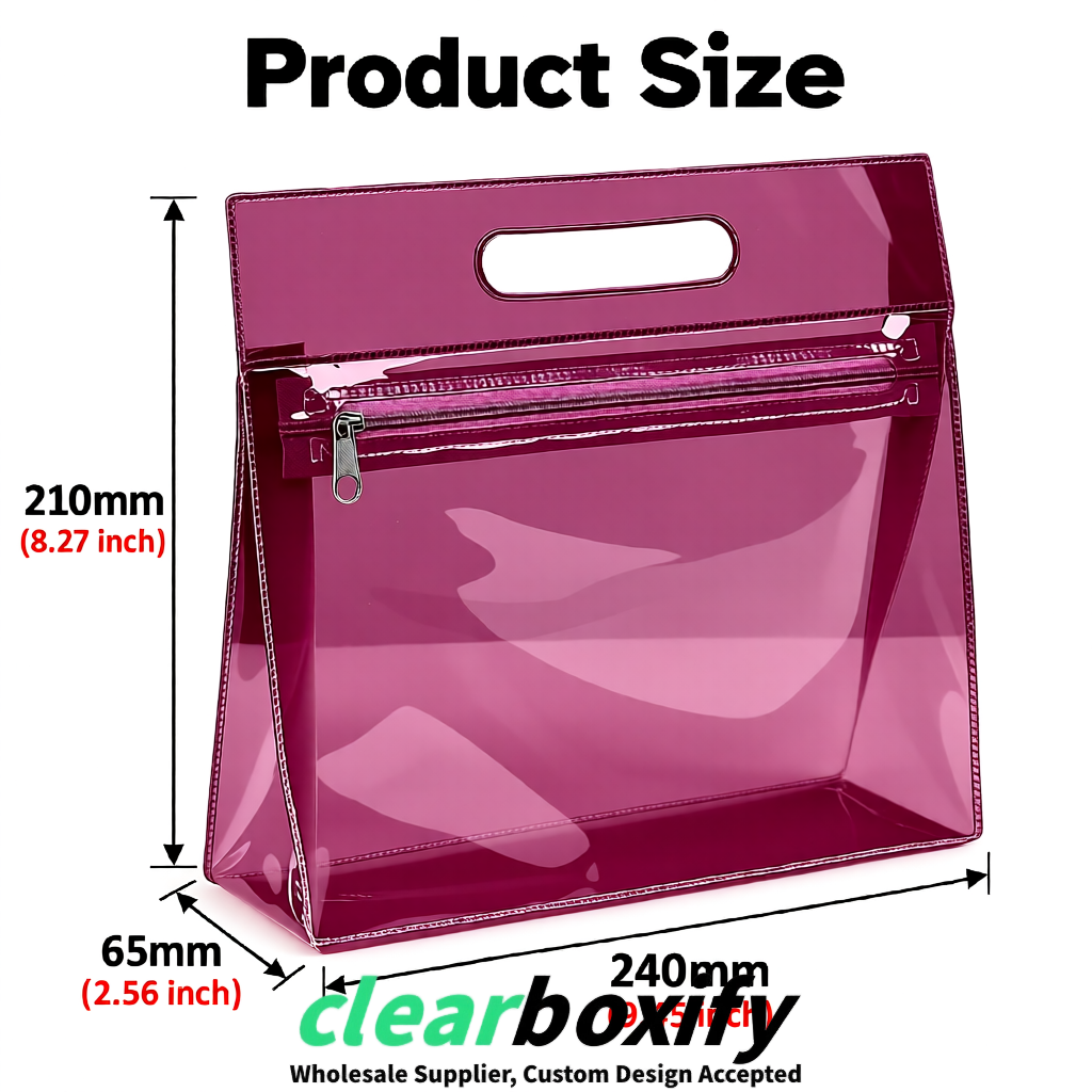 Carmine EVA/PVC Cosmetic Bags | OEM/ODM Clear Zipper Makeup Pouches