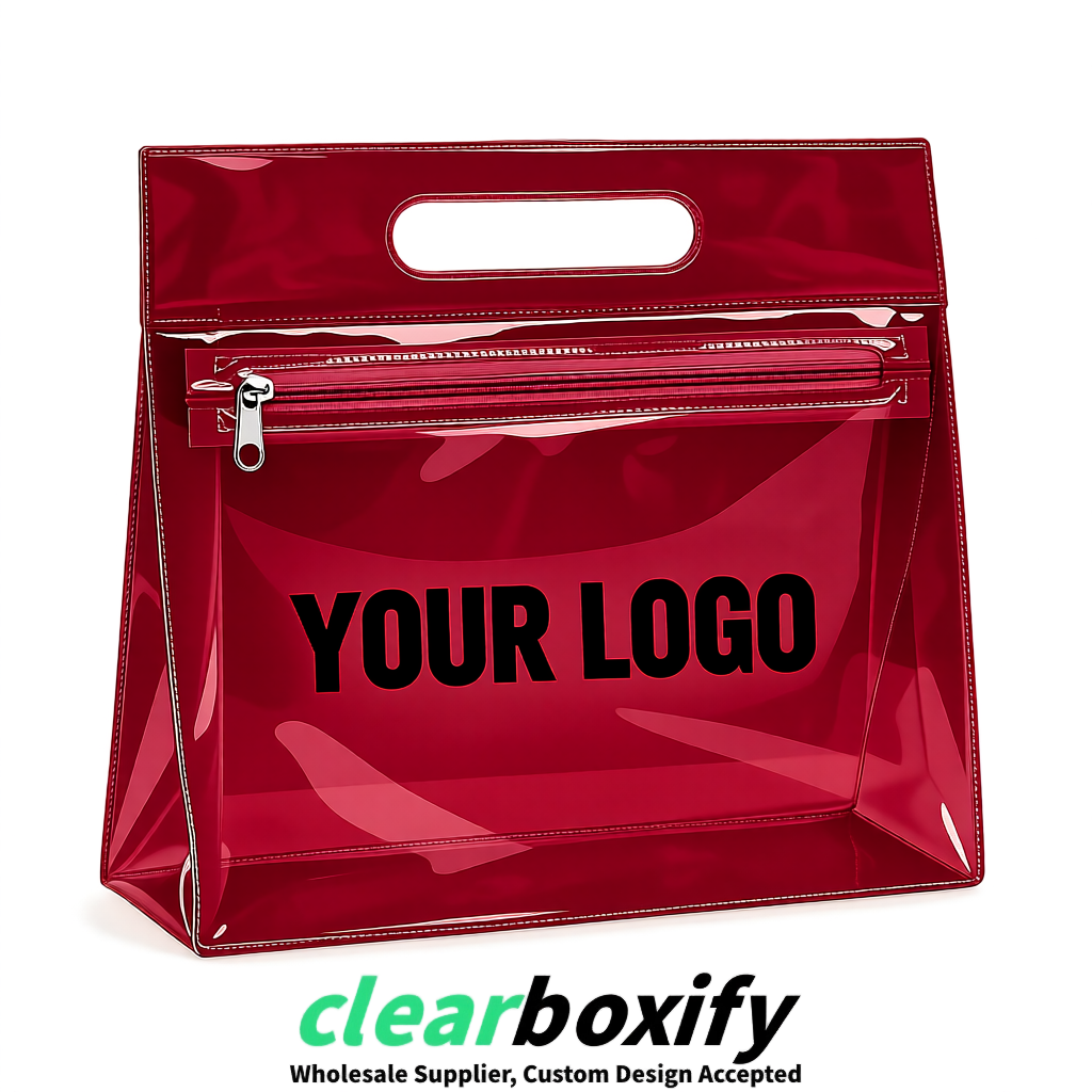 Carmine EVA/PVC Cosmetic Bags | OEM/ODM Clear Zipper Makeup Pouches