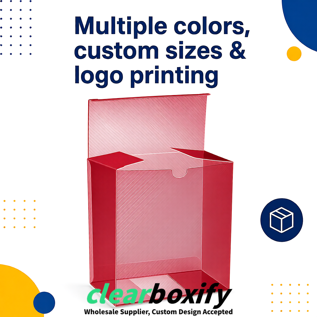 Carmine Matte PP Frosted & Diagonal Texture Boxes with Diagonal Texture