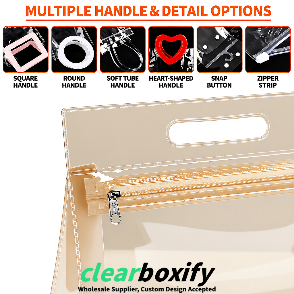 Champagne EVA/PVC Cosmetic Bags | OEM/ODM Clear Zipper Makeup Pouches Champagne EVA/PVC Cosmetic Bags | OEM/ODM Clear Zipper Makeup Pouches
