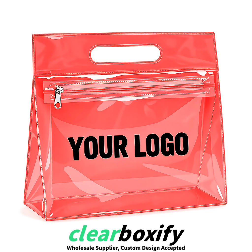 Coral EVA/PVC Cosmetic Bags | OEM/ODM Clear Zipper Makeup Pouches