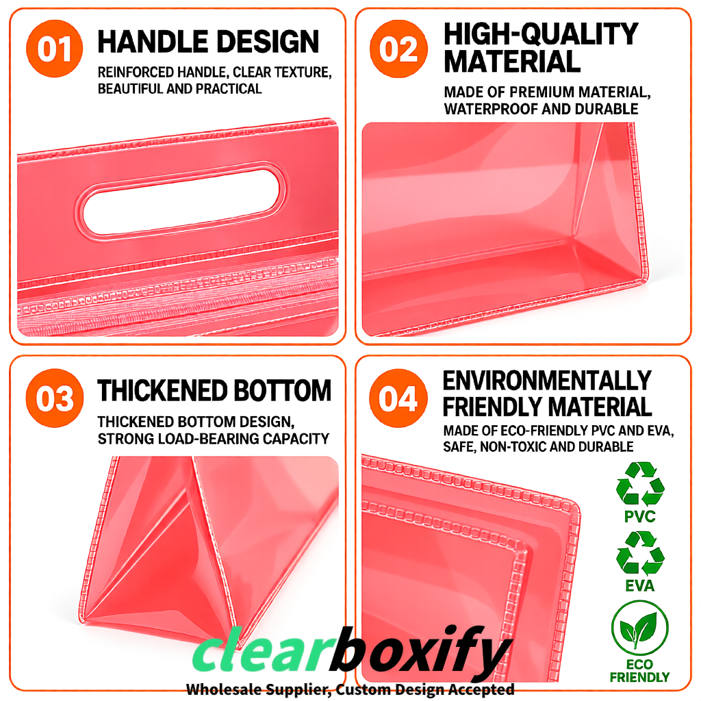 Coral EVA/PVC Cosmetic Bags | OEM/ODM Clear Zipper Makeup Pouches Coral EVA/PVC Cosmetic Bags | OEM/ODM Clear Zipper Makeup Pouches