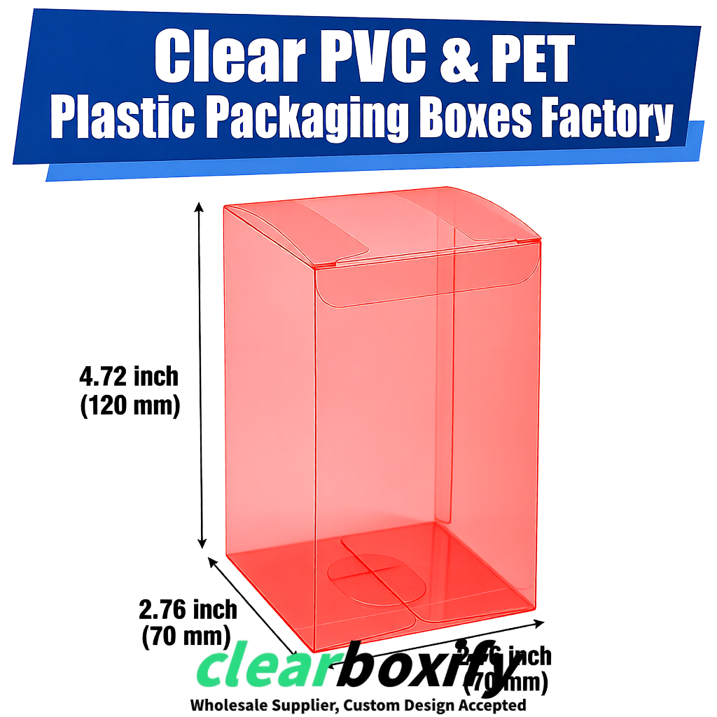 PPWR-Aligned Coral Translucent PVC & PET Boxes 60x60x180mm 76x76x76mm 70x70x70/100/120mm