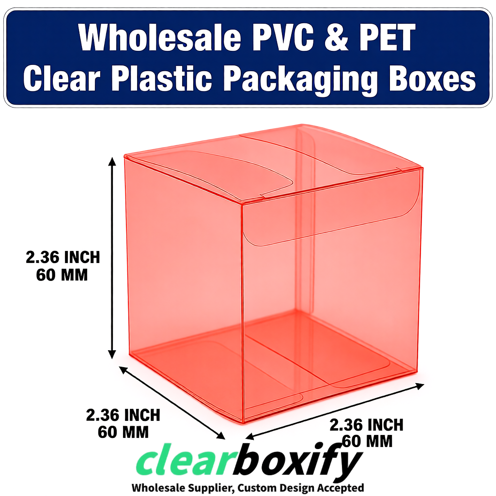 Coral Wholesale Clear PVC & PET Boxes 50x50x120/150/200mm 60x60x60/120 mm