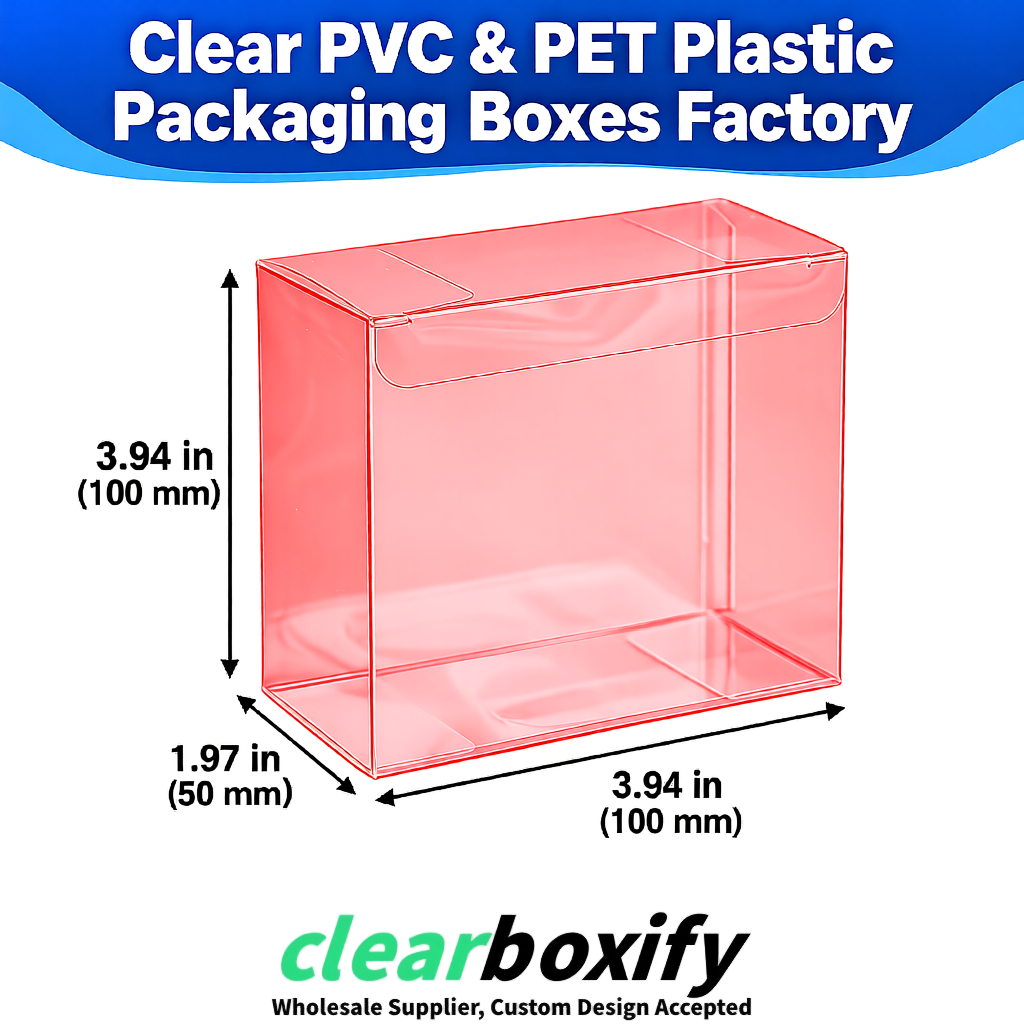 Wholesale Coral Clear PVC & PET Boxes 90x90x90mm 100x100x30/50/100mm