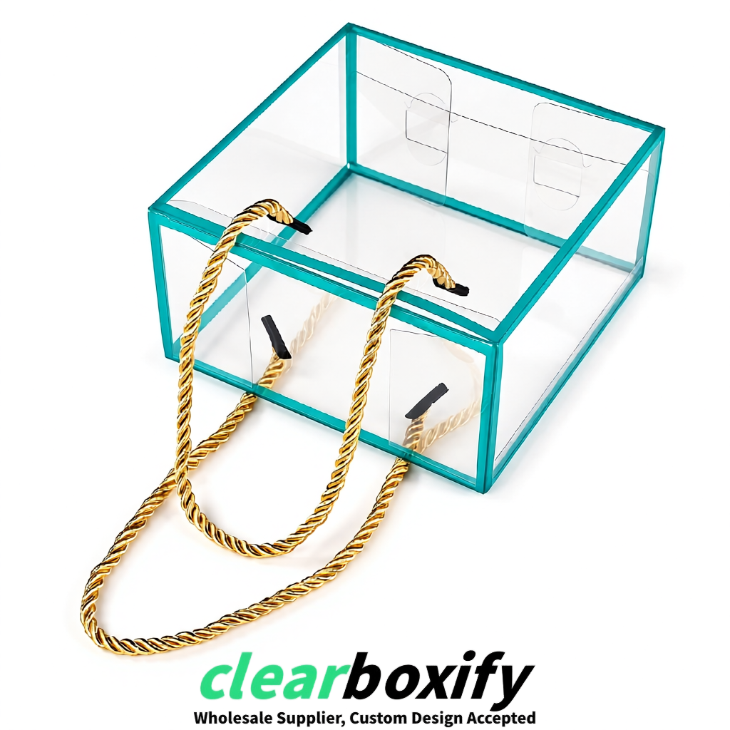 Cyan Private Label Clear PVC, PP, PET Tote Bags & Handbags Wholesale