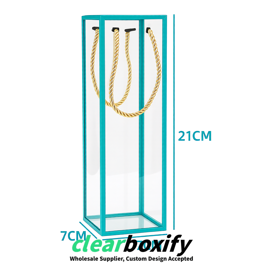 Cyan Private Label Clear PVC, PP, PET Tote Bags & Handbags Wholesale