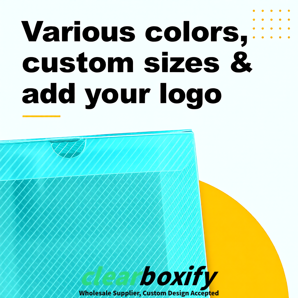 Cyan Matte PP Frosted & Diagonal Texture Boxes with Diagonal Texture