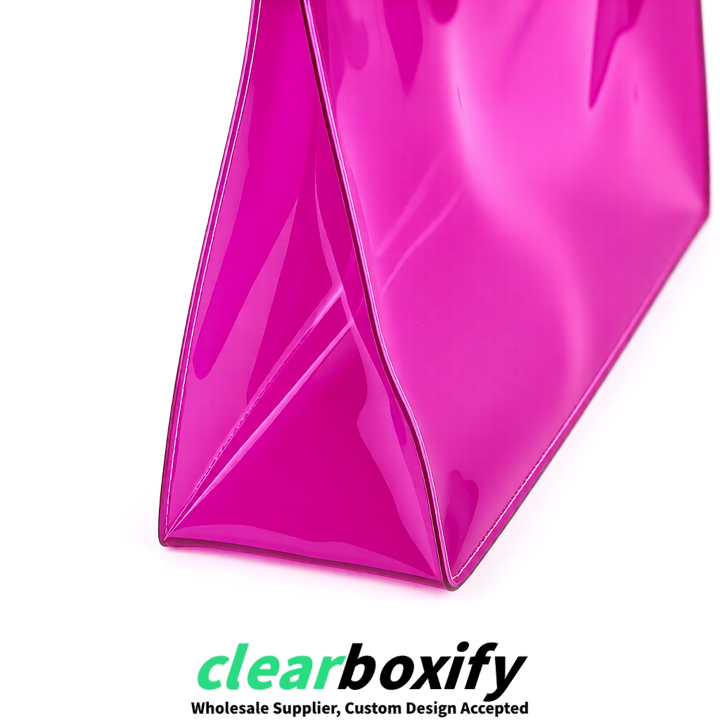 Fuchsia EVA/PVC Cosmetic Bags | OEM/ODM Clear Zipper Makeup Pouches