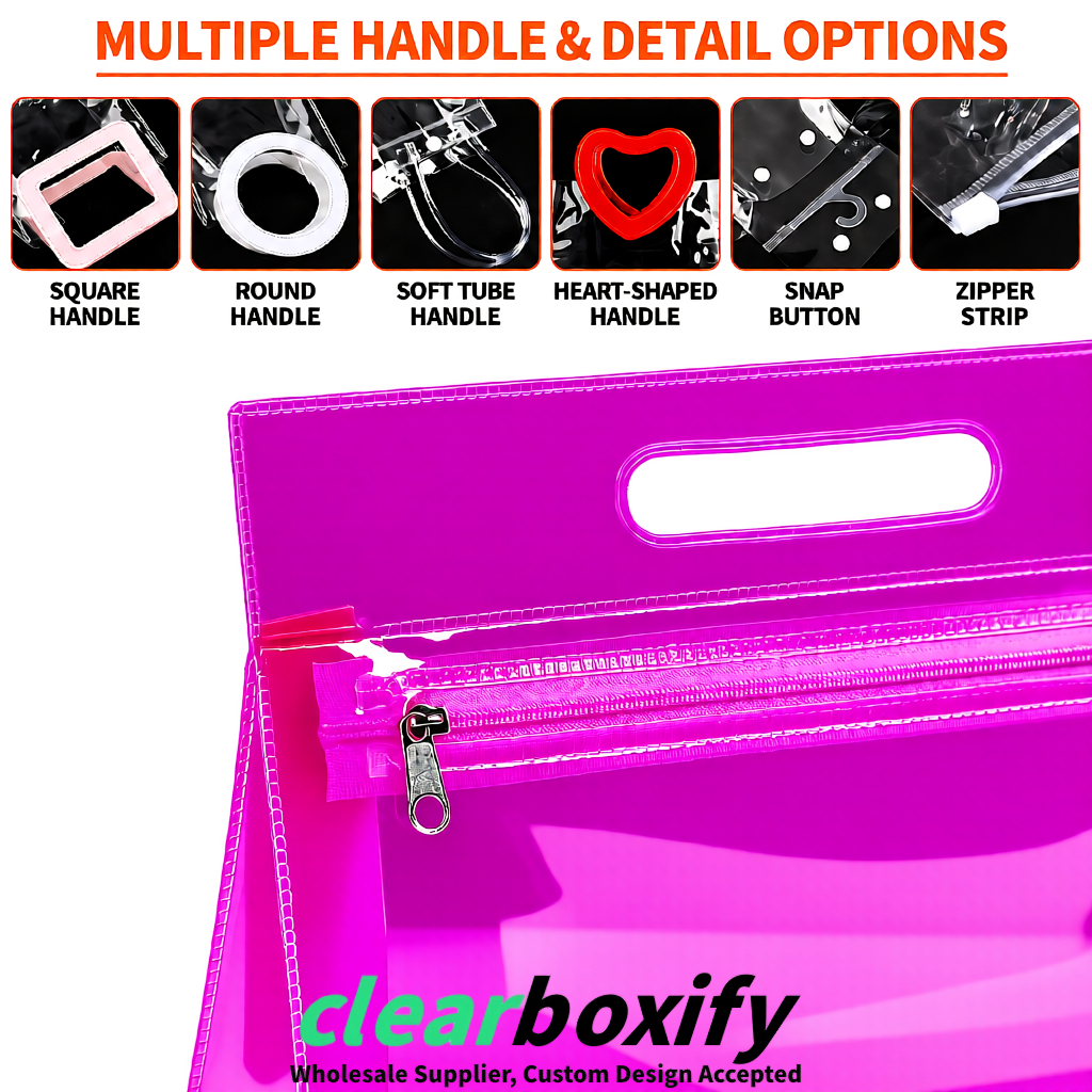 Fuchsia EVA/PVC Cosmetic Bags | OEM/ODM Clear Zipper Makeup Pouches Fuchsia EVA/PVC Cosmetic Bags | OEM/ODM Clear Zipper Makeup Pouches