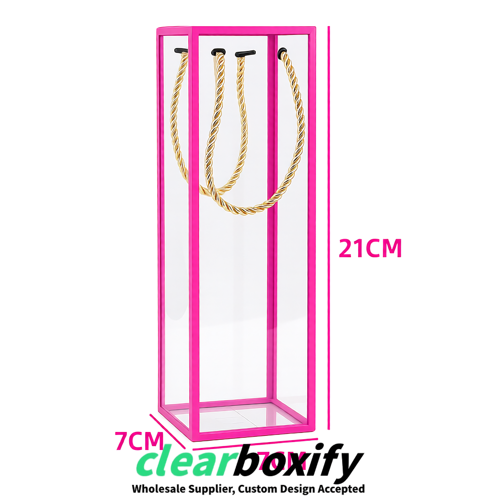 Fuchsia Private Label Clear PVC, PP, PET Tote Bags & Handbags Wholesale
