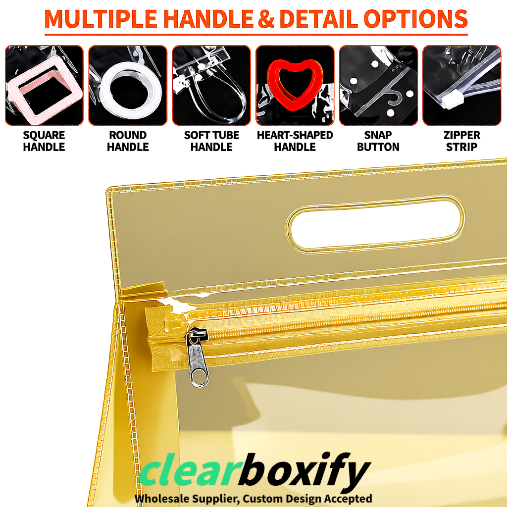 Gold EVA/PVC Cosmetic Bags | OEM/ODM Clear Zipper Makeup Pouches Gold EVA/PVC Cosmetic Bags | OEM/ODM Clear Zipper Makeup Pouches