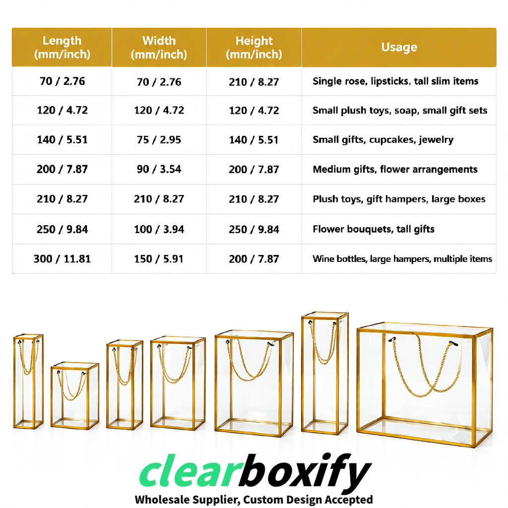Gold Private Label Clear PVC, PP, PET Tote Bags & Handbags Wholesale