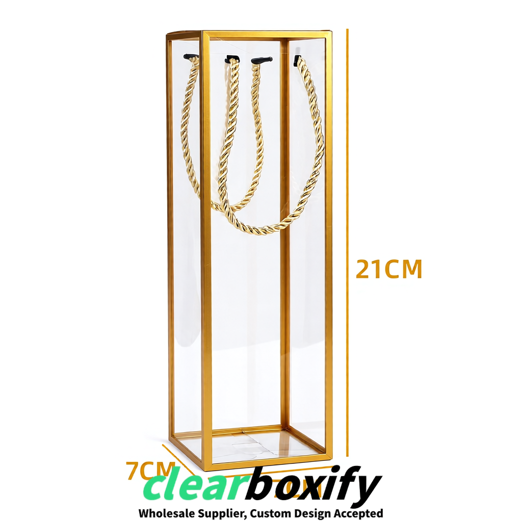 Gold Private Label Clear PVC, PP, PET Tote Bags & Handbags Wholesale