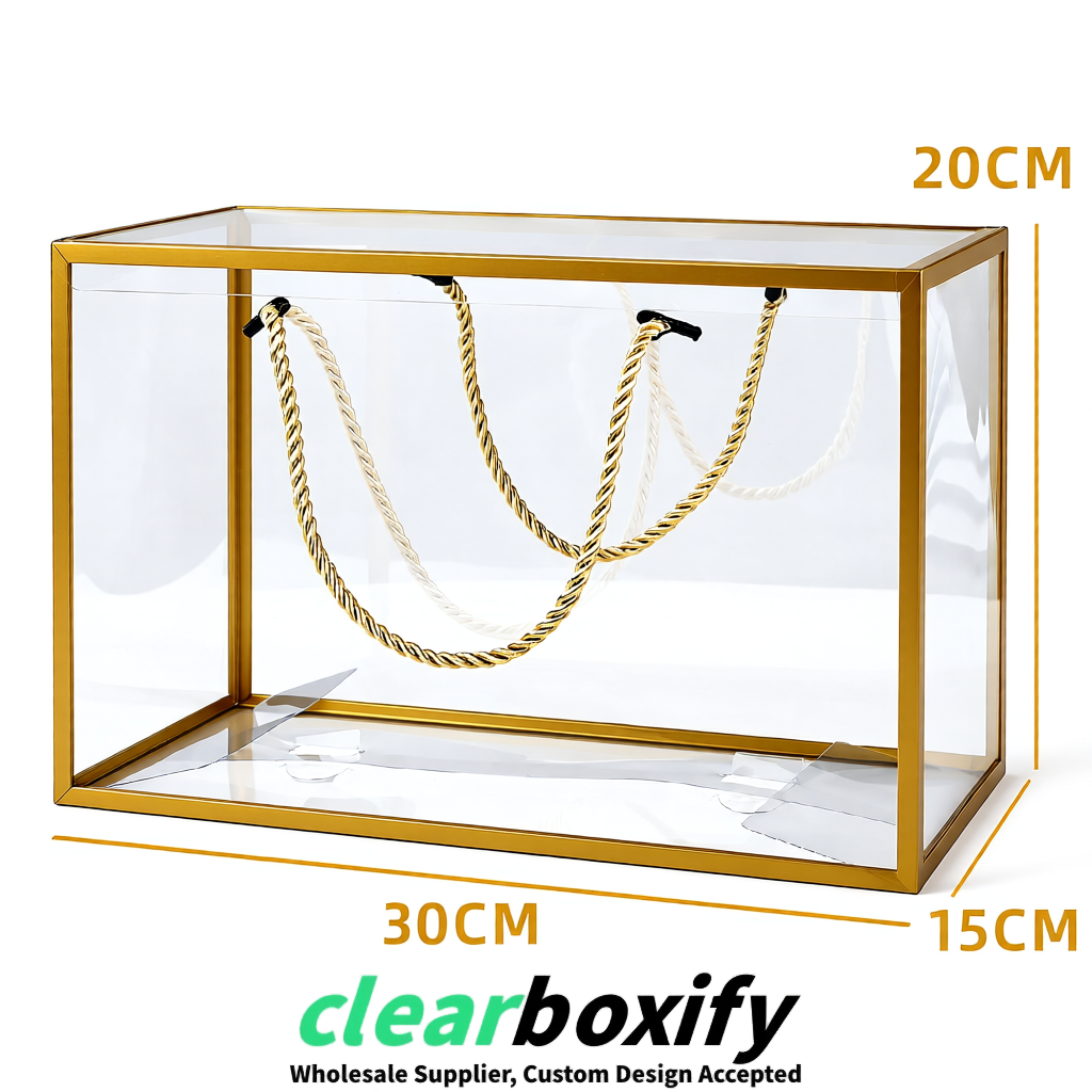 Gold Private Label Clear PVC, PP, PET Tote Bags & Handbags Wholesale
