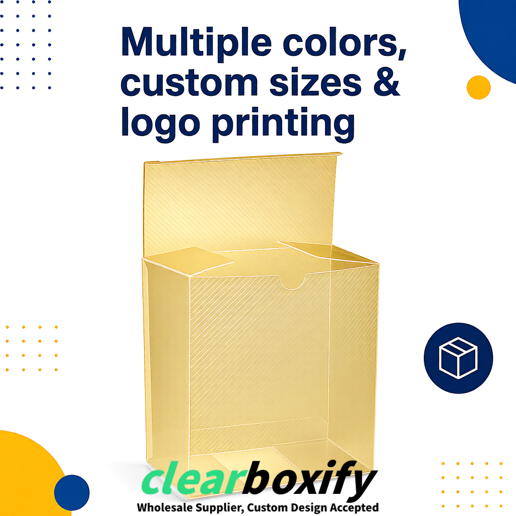 Gold Matte PP Frosted & Diagonal Texture Boxes with Diagonal Texture
